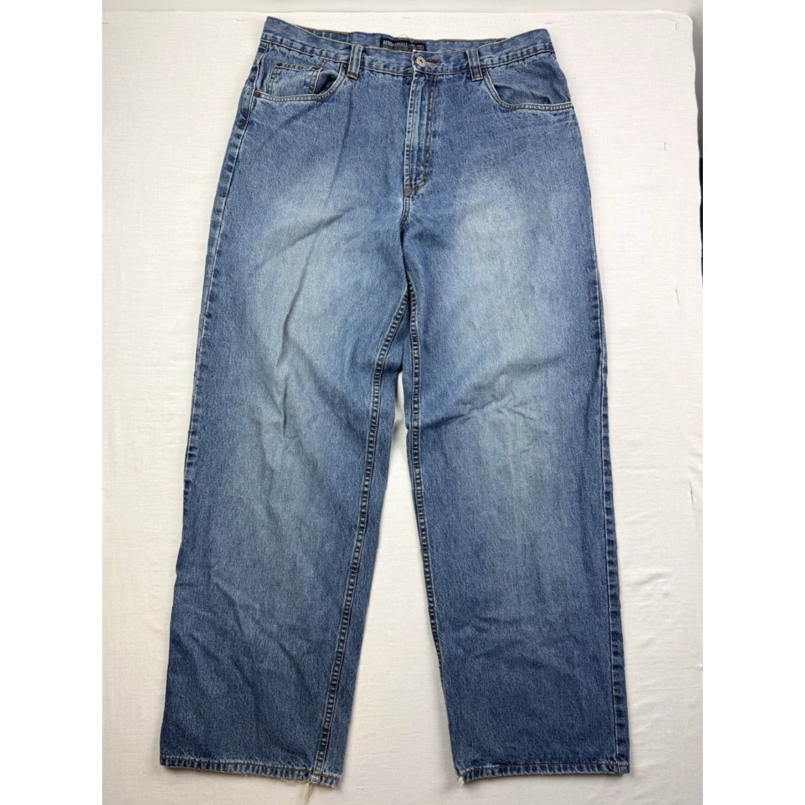Vintage Vintage Aeropostale Baggy Jeans Adult 34x33 Blue Wide Leg Grunge Punk Skater Y2K Size US 34 / EU 50 - 2 Thumbnail