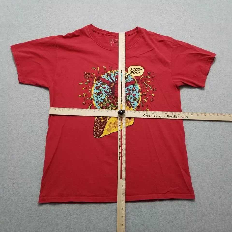 Marvel Comics Marvel Deadpool Shirt Mens Large Red Short Sleeve Taco Size US L / EU 52-54 / 3 - 7 Thumbnail