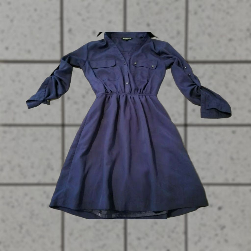 Express Womens Express Dress XS Blue Midi A-Line Regular Size XS Dress Women Blue Express Dress Womens XS Blue Midi A-Line Regular Size XS Size XS / US 0-2 / IT 36-38 - 1 Thumbnail