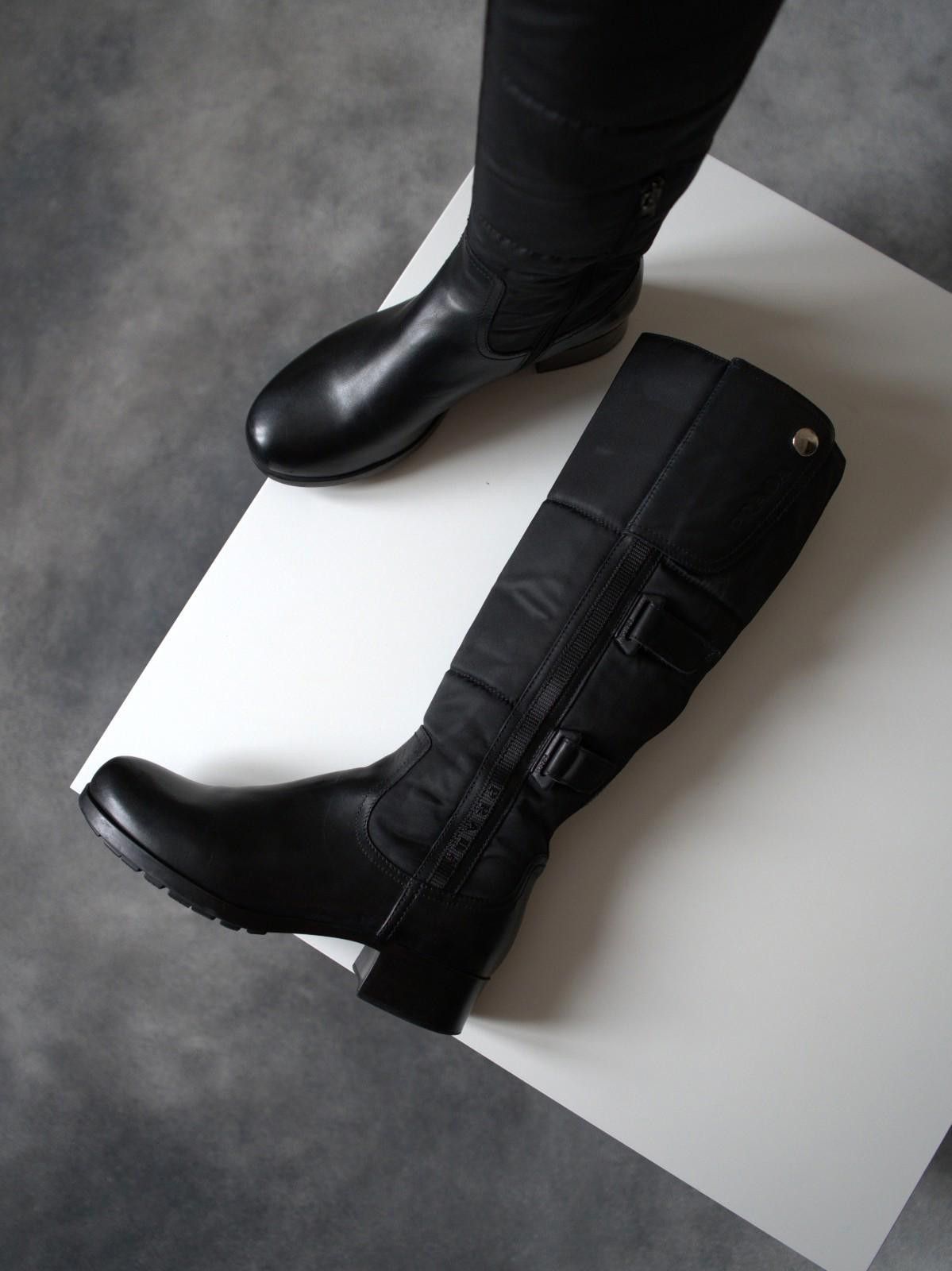 Prada 2000s Prada Biker Strap Logo Knee-High Leather Boots Size US 6 / IT 36 - 3 Thumbnail