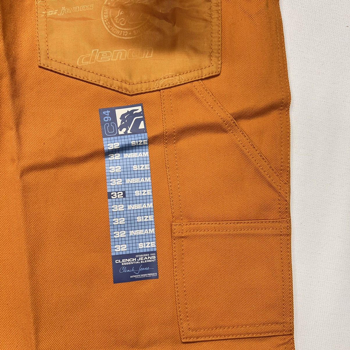 Clench × Vintage VTG Clench Jeans Orange Carpenter Denim Wide Baggy Skater Size US 32 / EU 48 - 18 Thumbnail