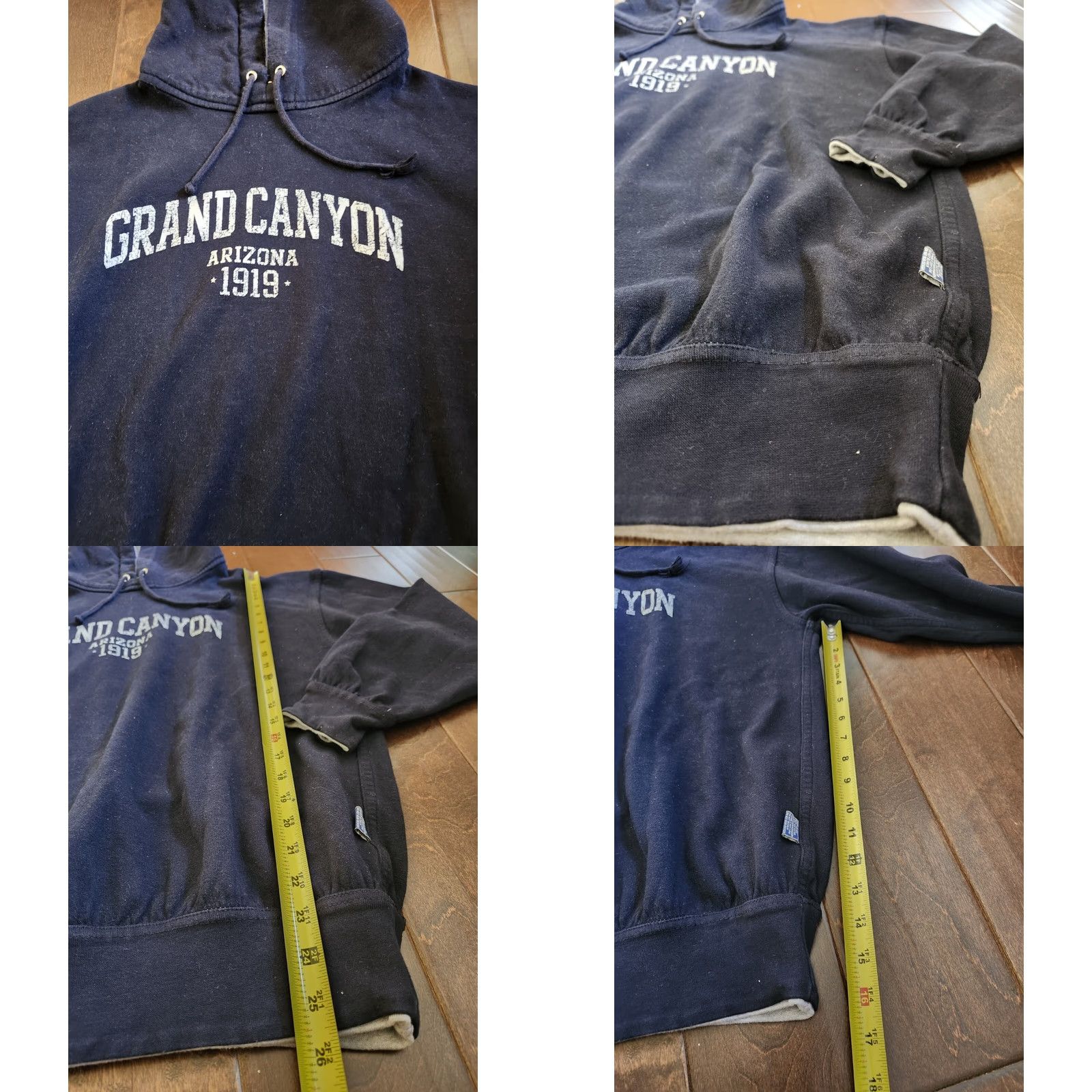 Vintage MV Sport Grand Canyon Arizona 1919 Reversible Hoodie Men L Pullover Blue Long Sleeve Cotton Polyester Size US M / EU 48-50 / 2 - 8 Thumbnail