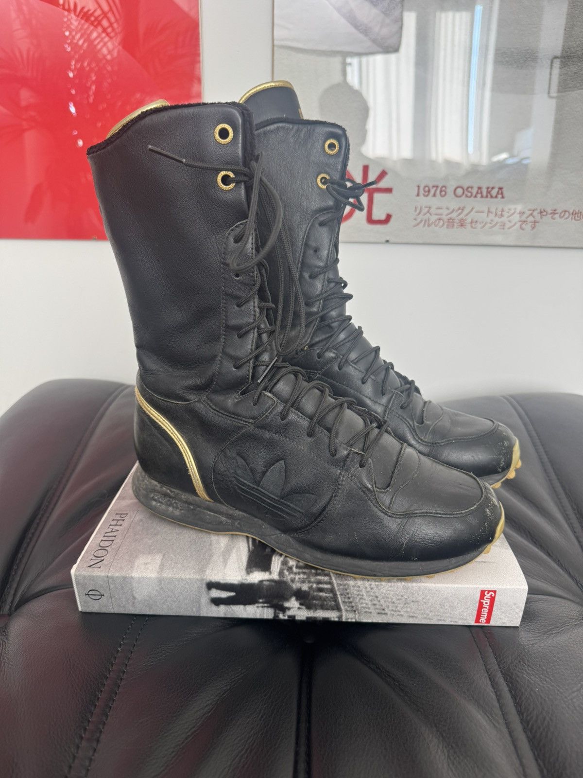 Adidas Adidas Vintage Y2k High Top Black Leather Missy Elliott Rare Size US 8 / IT 38 - 1 Thumbnail