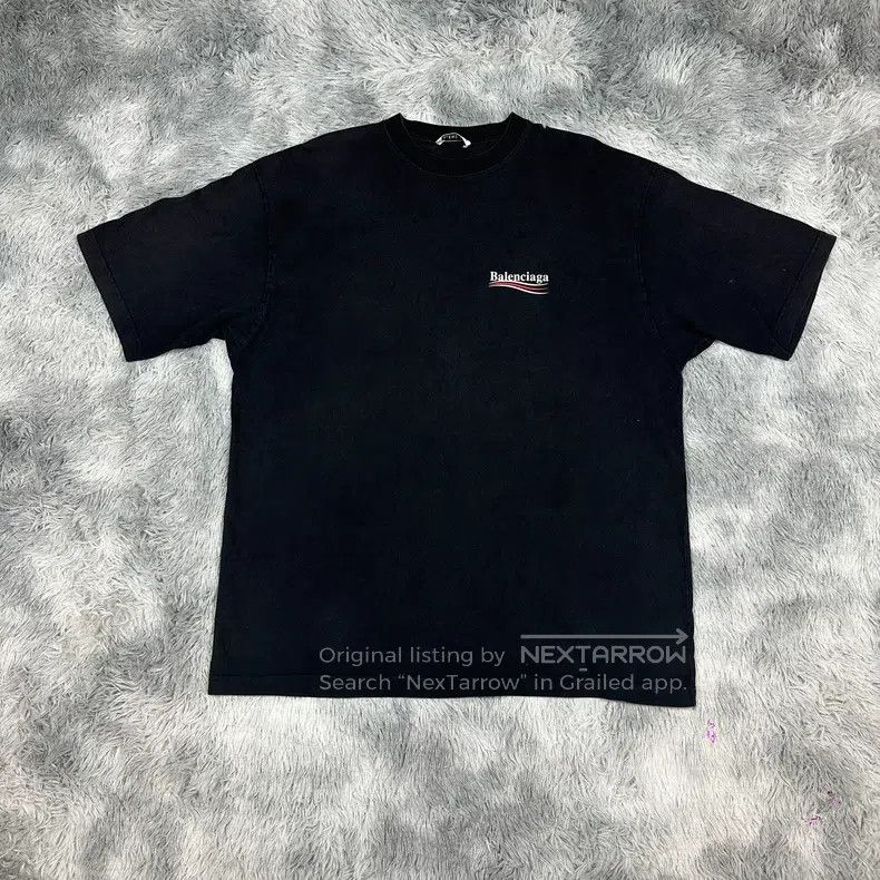 Balenciaga Balenciaga Black washed Coke wave logo short-sleeve Size US L / EU 52-54 / 3 - 1 Thumbnail