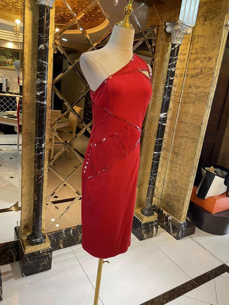 Versace Versace Openwork patchwork one-shoulder dress dress Size M / US 6-8 / IT 42-44 - 6 Thumbnail
