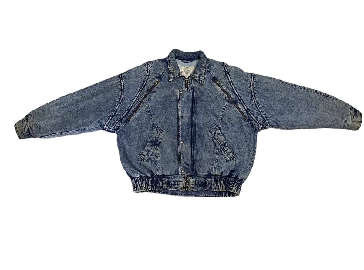 Japanese Brand × Vintage Vintage 80s Gleeman denim bomber jacket Size US L / EU 52-54 / 3 - 8 Thumbnail