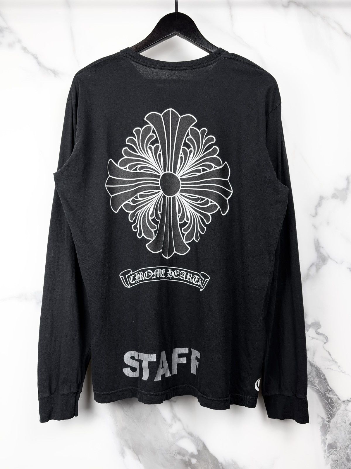 Chrome Hearts Chrome Hearts Vintage Staff Cross Logo Longsleeve Tshirt Size US XL / EU 56 / 4 - 1 Thumbnail