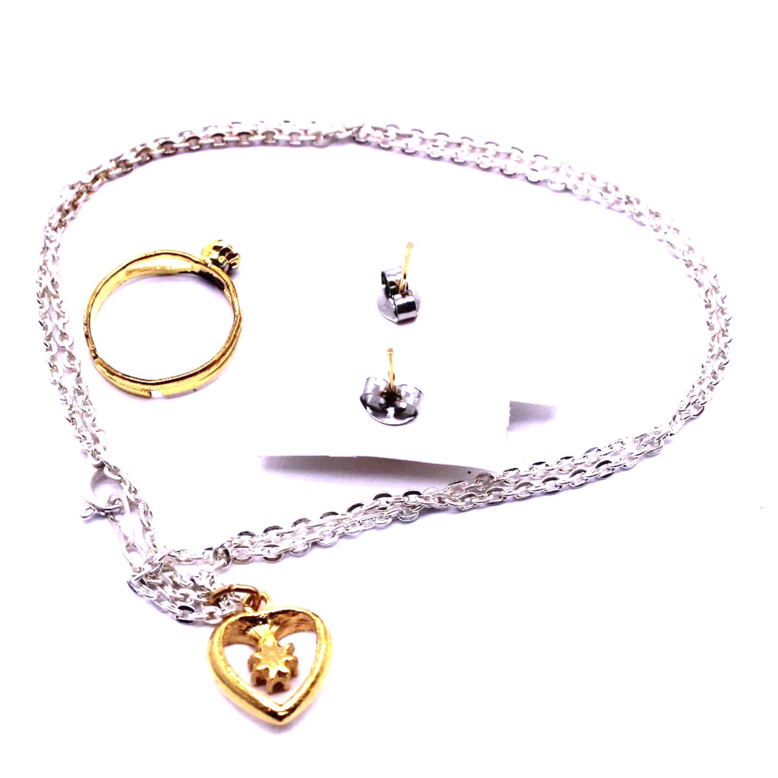 Other November Birthstone Earrings Necklace Ring Set Golden Heart Size ONE SIZE - 3 Thumbnail