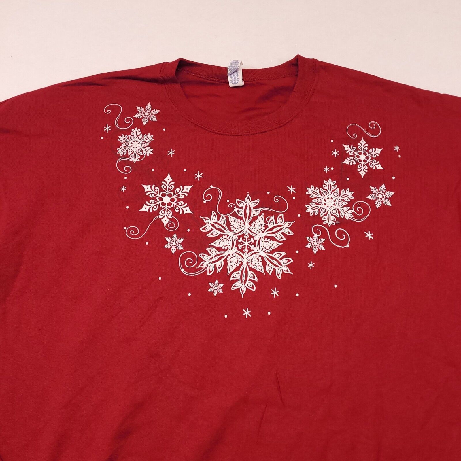 Jerzees Festive Snowflake Sweatshirt Womens Size XL Red Jerzees Size XL / US 12-14 / IT 48-50 - 1 Thumbnail