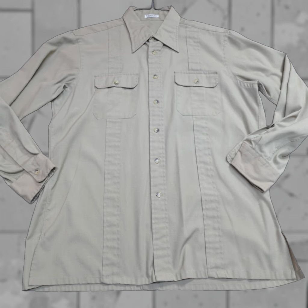 Vintage VINTAGE Sergeant Major Shirt Large Beige USMC WW2 Button-Up Collared Long Sleeve Mens L Size US L / EU 52-54 / 3 - 1 Thumbnail