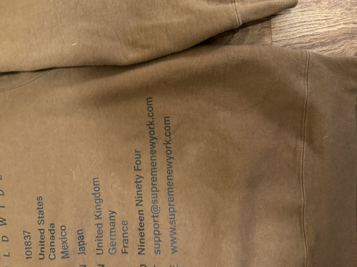 Supreme Supreme Worldwide Hooded Sweatshirt - Olive Brown Size US L / EU 52-54 / 3 - 16 Thumbnail