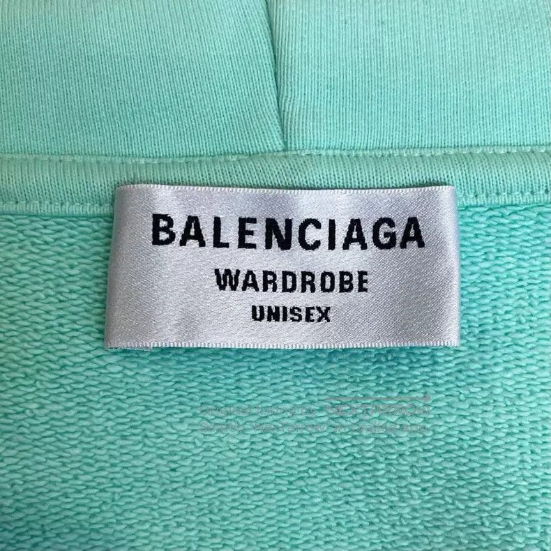 Balenciaga Balenciaga Mint Green Logo Embroidered Hooded Sweatshirt Size US M / EU 48-50 / 2 - 6 Thumbnail