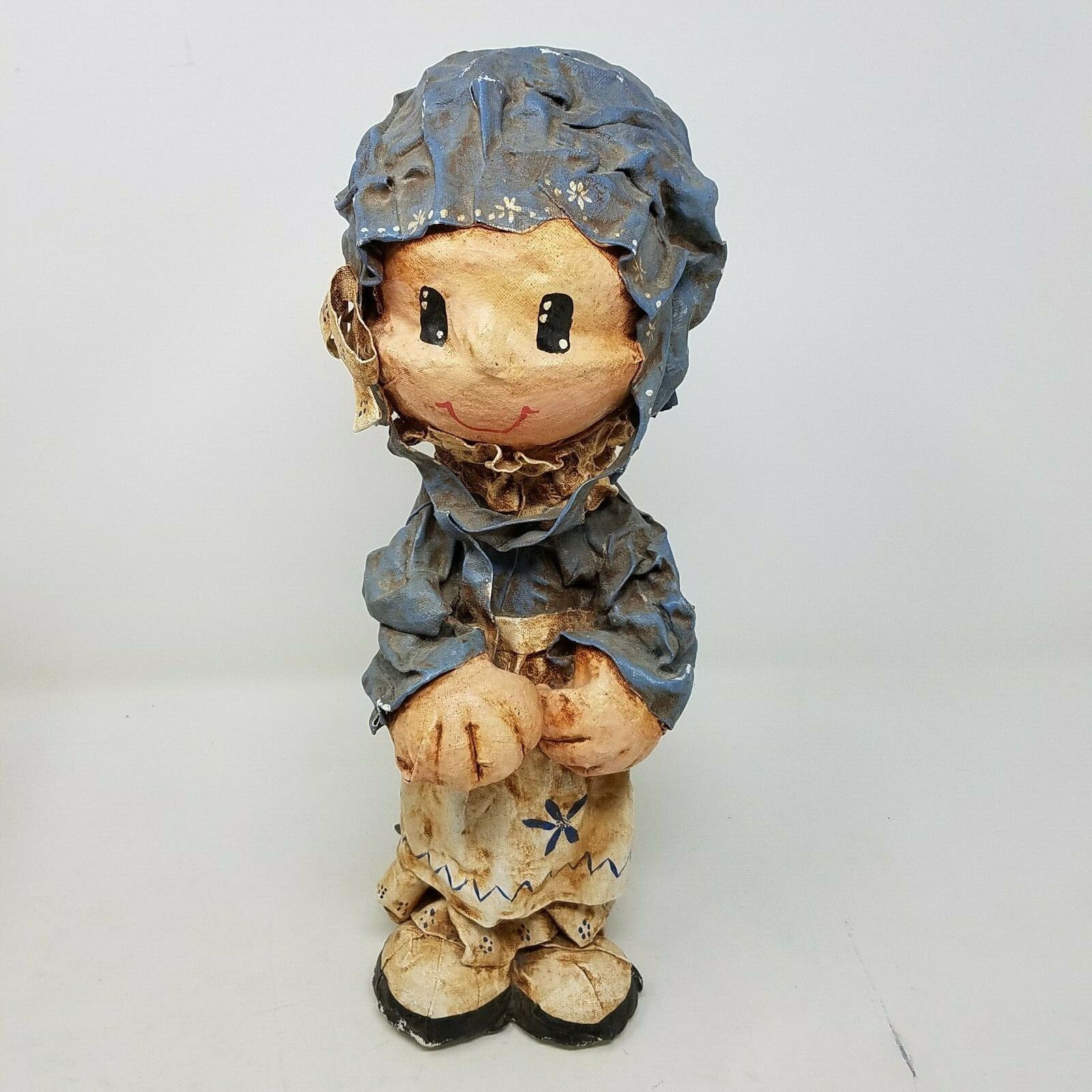Vintage 4 Prairie Dolls Fabric Papier Mache Statues Colonial 70s Size ONE SIZE - 8 Thumbnail