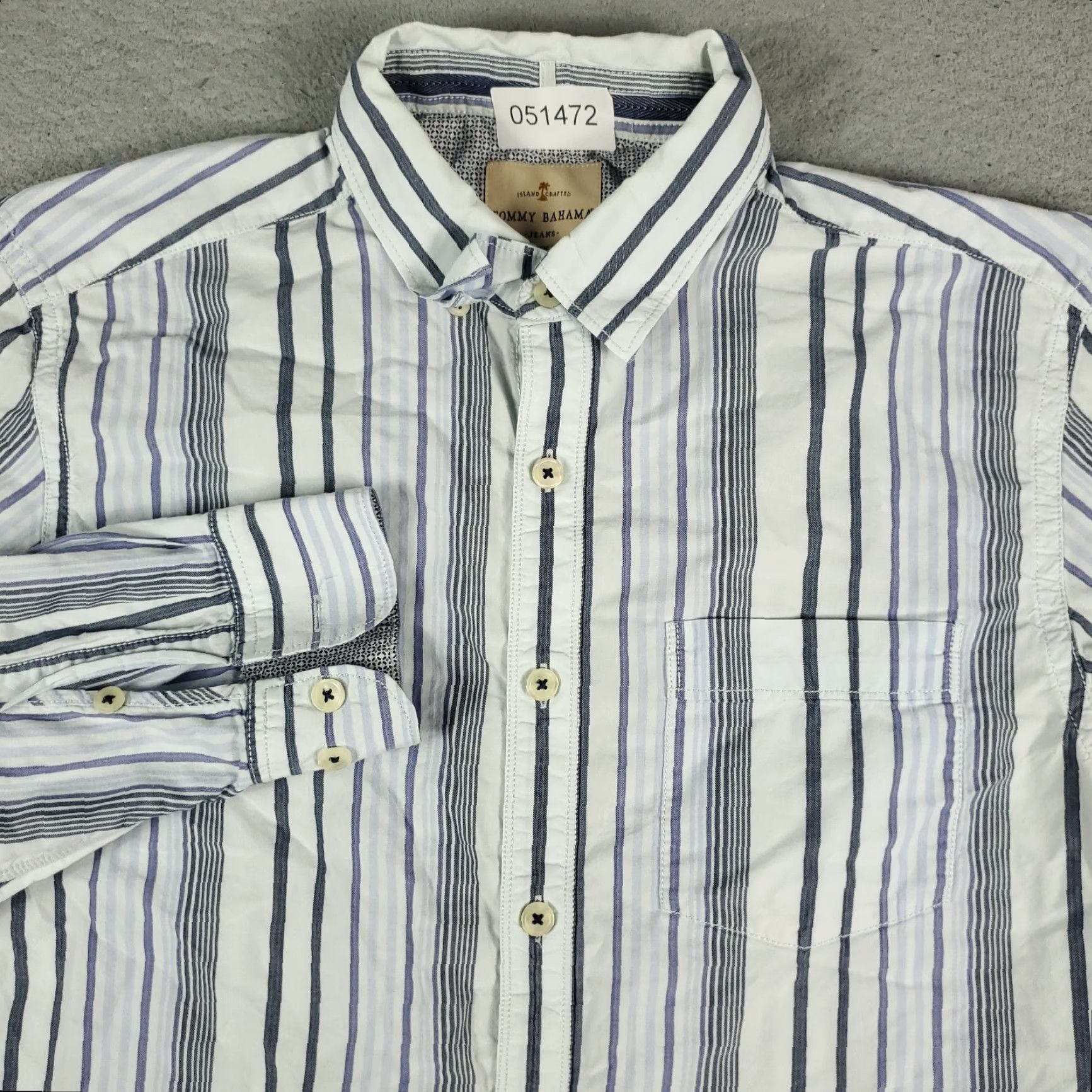 Tommy Bahama Tommy Bahama Shirt Mens Large Blue Striped Button-Up Long Sleeve Casual Size US L / EU 52-54 / 3 - 2 Thumbnail