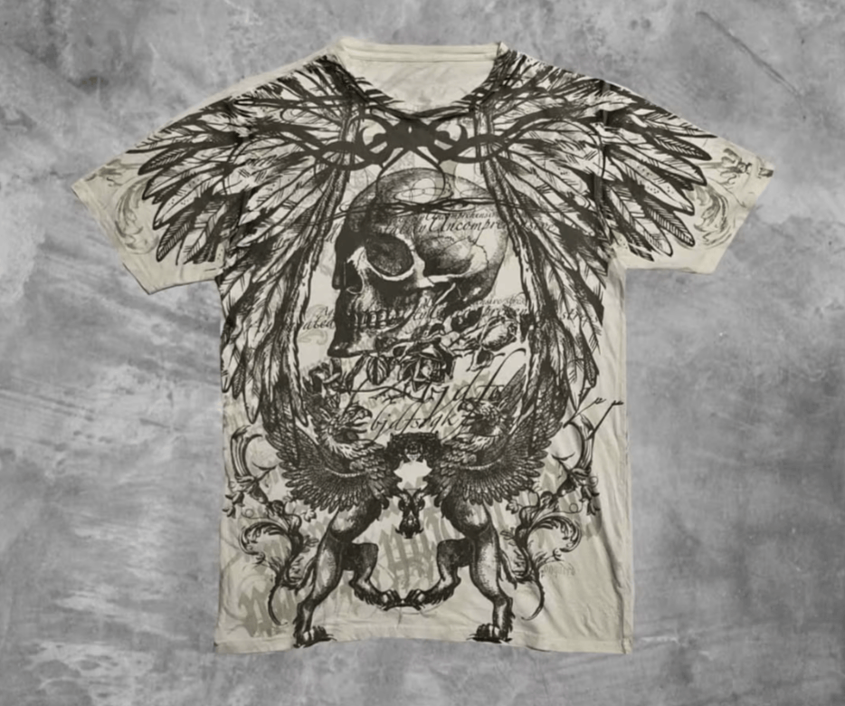 Japanese Brand Skull Letter Printed T-shirt Y2K Size US M / EU 48-50 / 2 - 1 Thumbnail