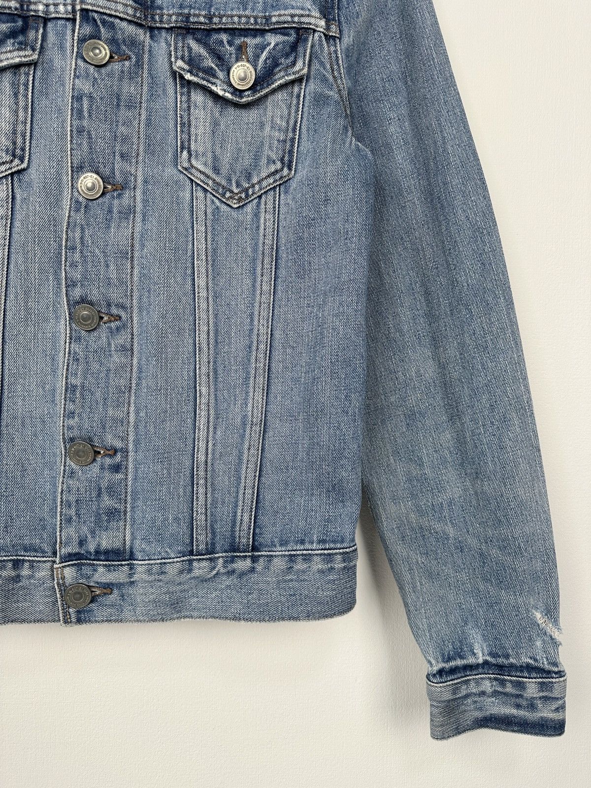 Allsaints ALLSAINTS Japanese Fabric Kiku Denim Trucker Jacket size S Size US S / EU 44-46 / 1 - 7 Thumbnail