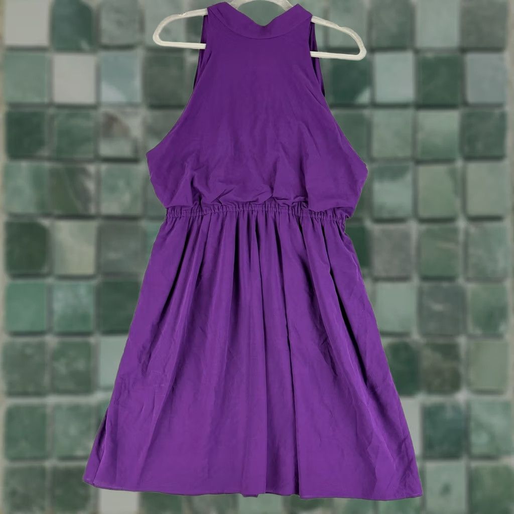 Alice + Olivia Alice + Olivia Debbie Dress Womens M Purple Silk Blend Halter Neck Size M / US 6-8 / IT 42-44 - 1 Thumbnail