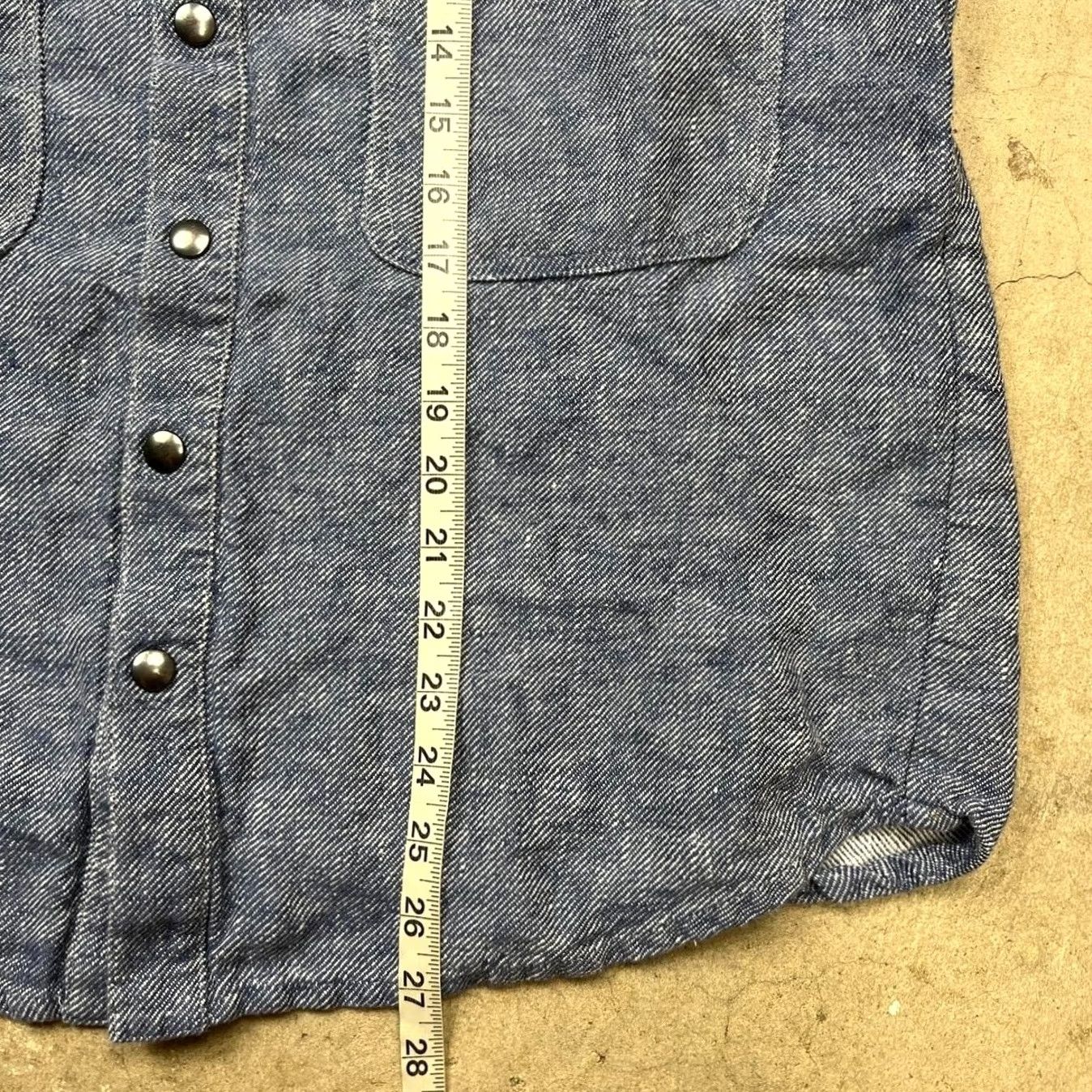 Vintage Magic Linen Shirt M Blue stripe long sleeve button snap Size US M / EU 48-50 / 2 - 4 Thumbnail