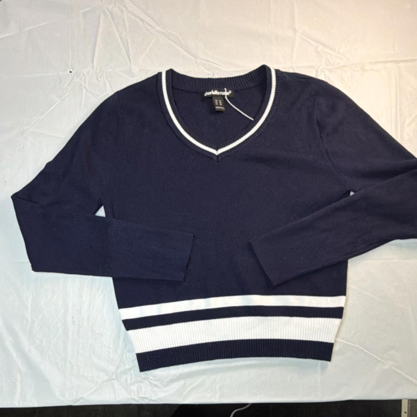 Other Charlotte Russe Striped V-Neck Pullover Sweater Women's XL Size XL / US 12-14 / IT 48-50 - 1 Thumbnail