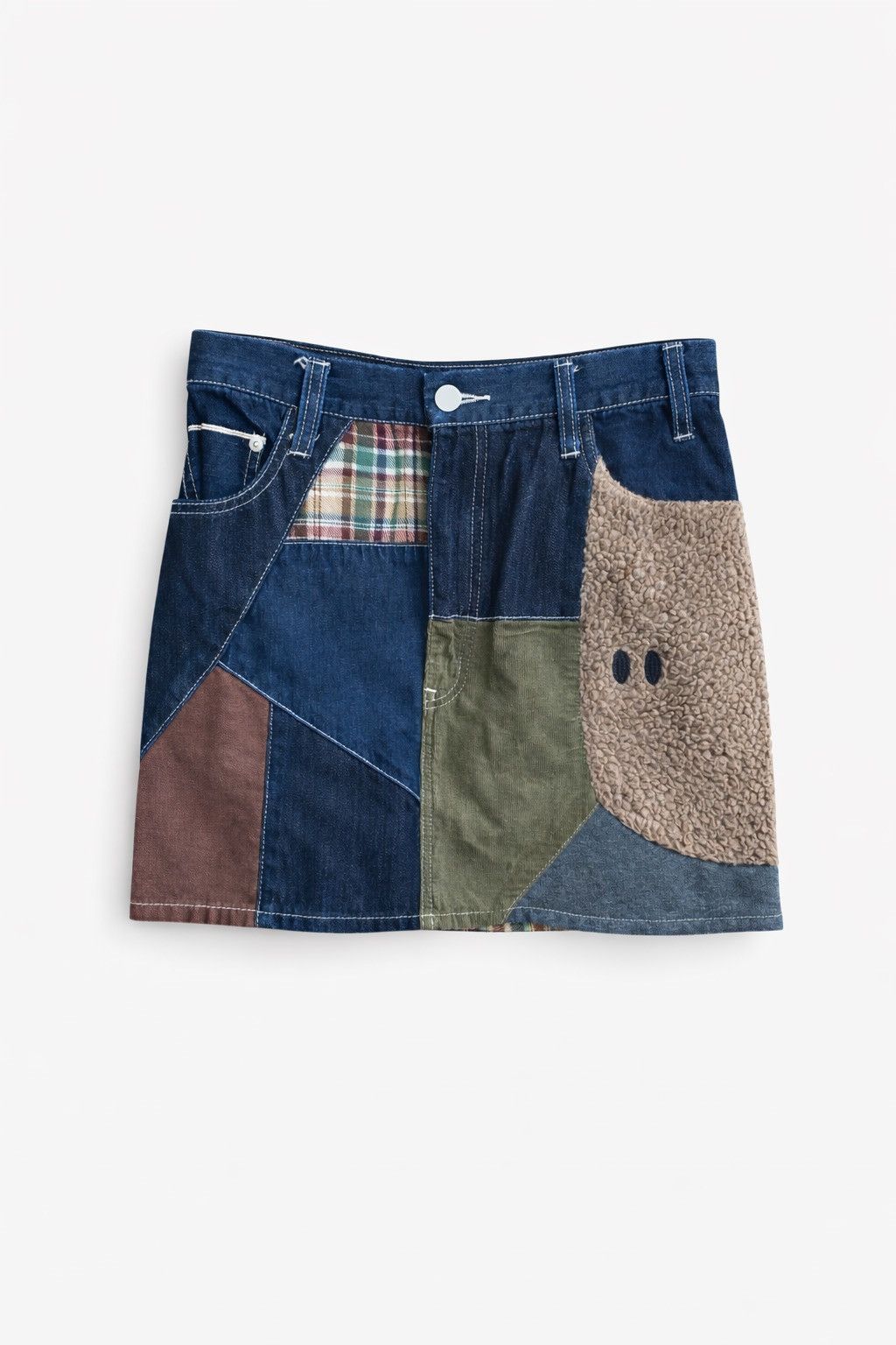 Ne-Net Ne-net Patchwork Denim Mini Skirt Designer Avant-Garde Size 26" / US 2 / IT 38 - 1 Thumbnail