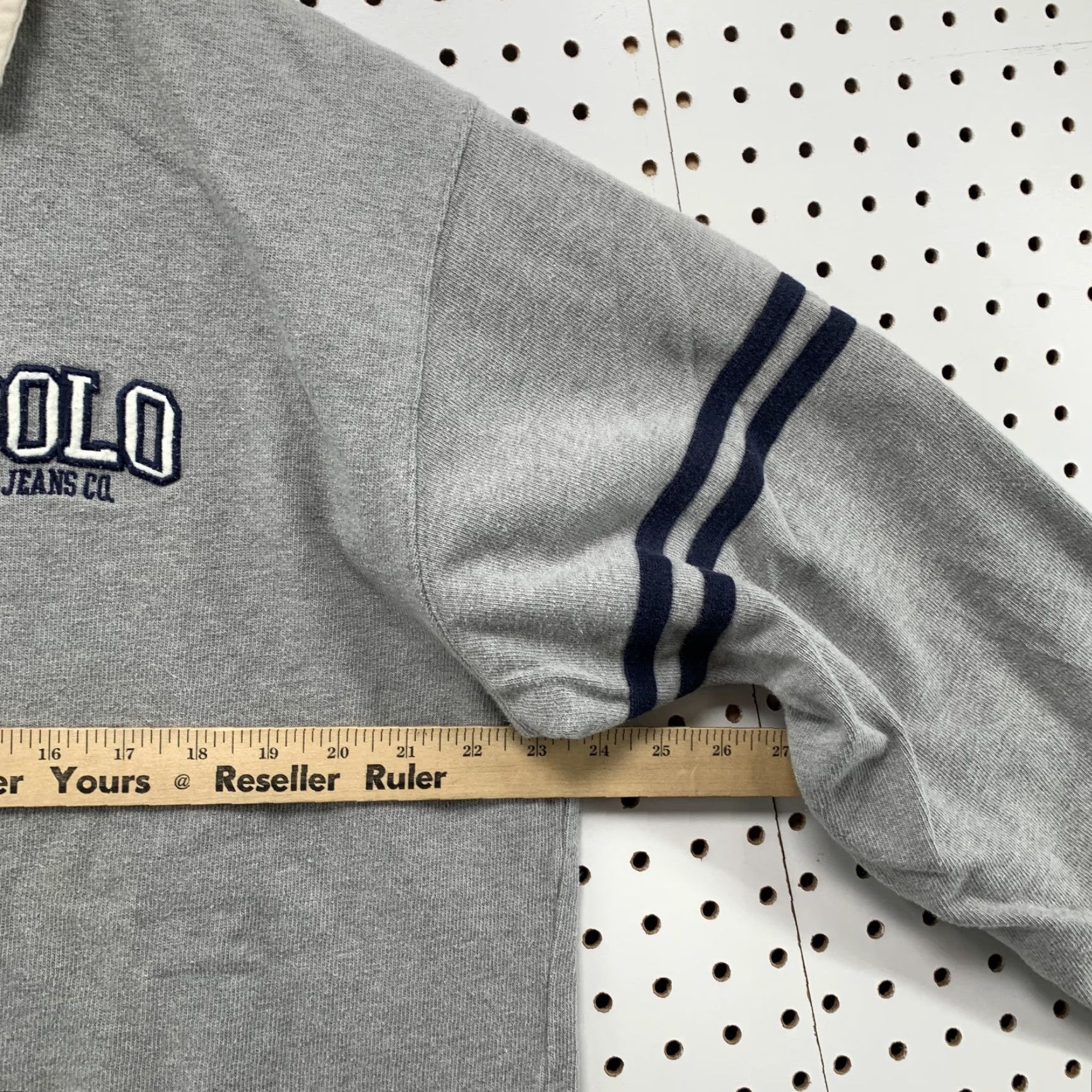Polo Ralph Lauren VINTAGE Polo Ralph Lauren Polo Shirt Mens Large Grey Long Sleeve 90s Decade Polo Men L Grey Logo Casual Mens Size US L / EU 52-54 / 3 - 4 Thumbnail