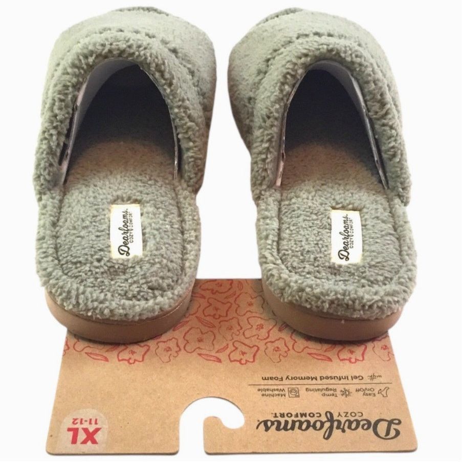Other Dearfoam Slippers NWT Cozy Comfort Green Slip-On XL 11-12 Size US 11 / IT 41 - 3 Thumbnail