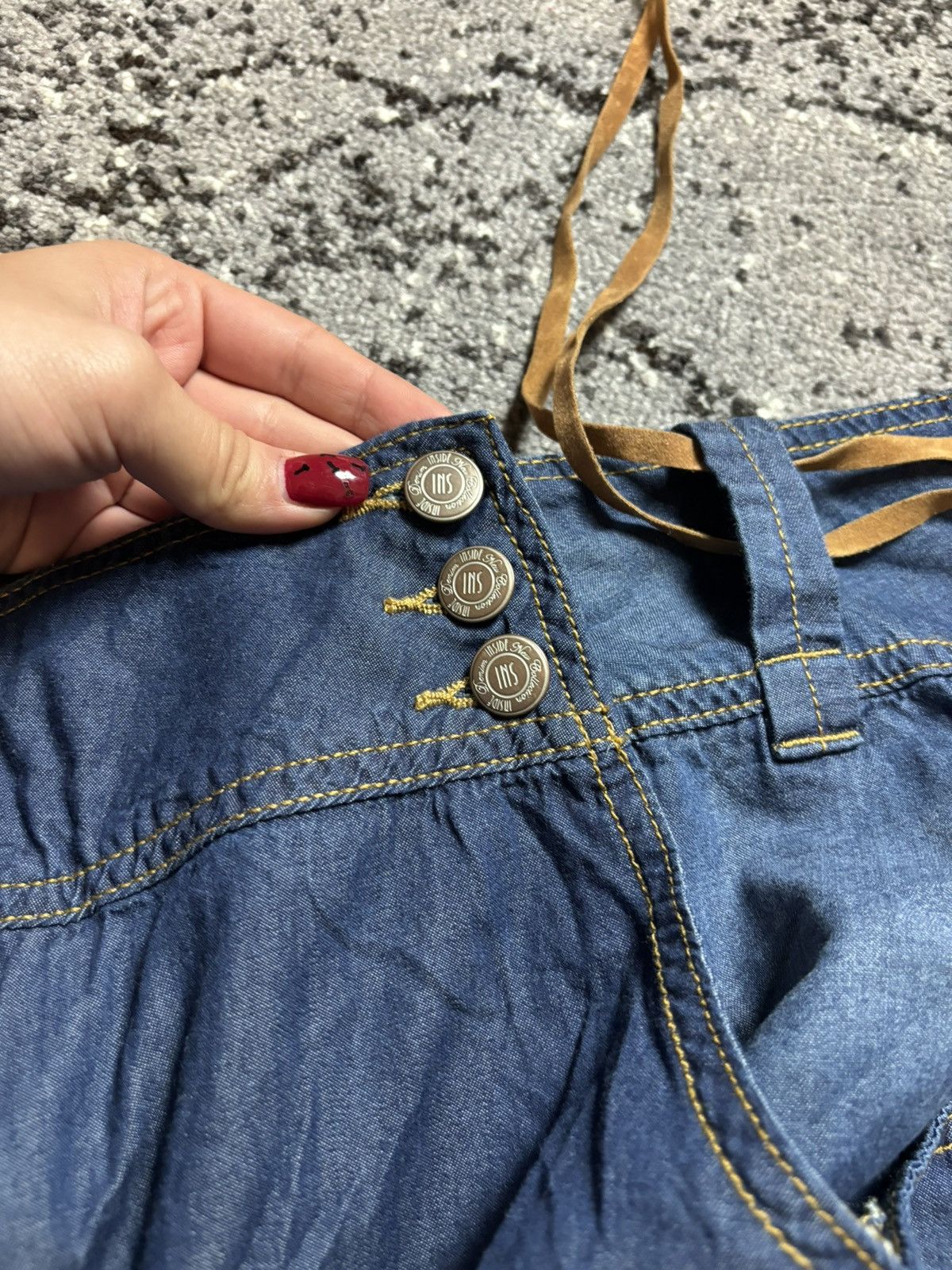 Japanese Brand × Vintage Vintage Y2K Inside women baggy denim mini skirt Size 34" / US 12 / IT 48 - 4 Thumbnail