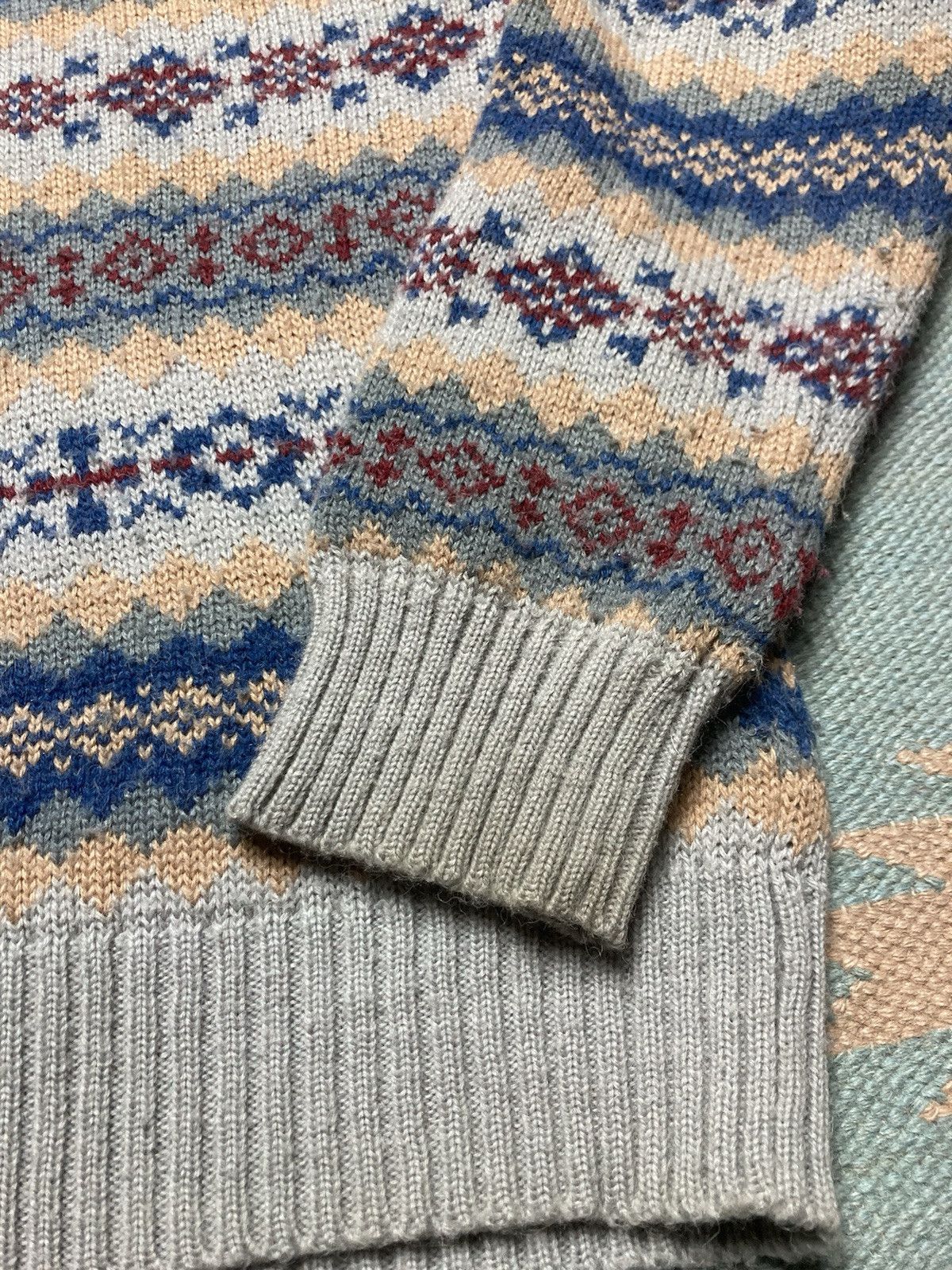 Vintage knit sweater acrylic blend Horizon aztec snowflake v neck L Size US L / EU 52-54 / 3 - 3 Thumbnail