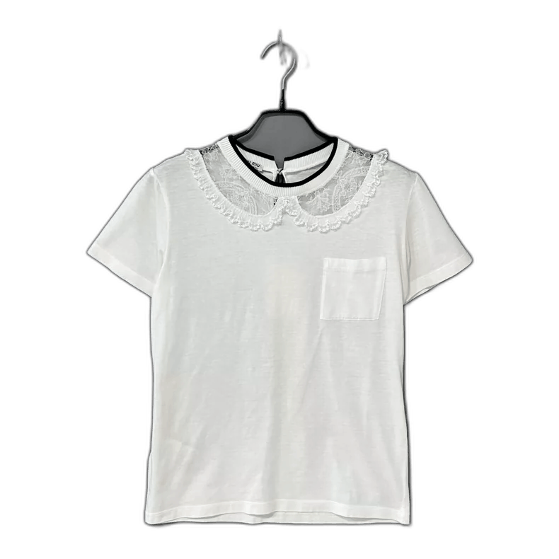 Lace Collar White T-Shirt from MIUMIU