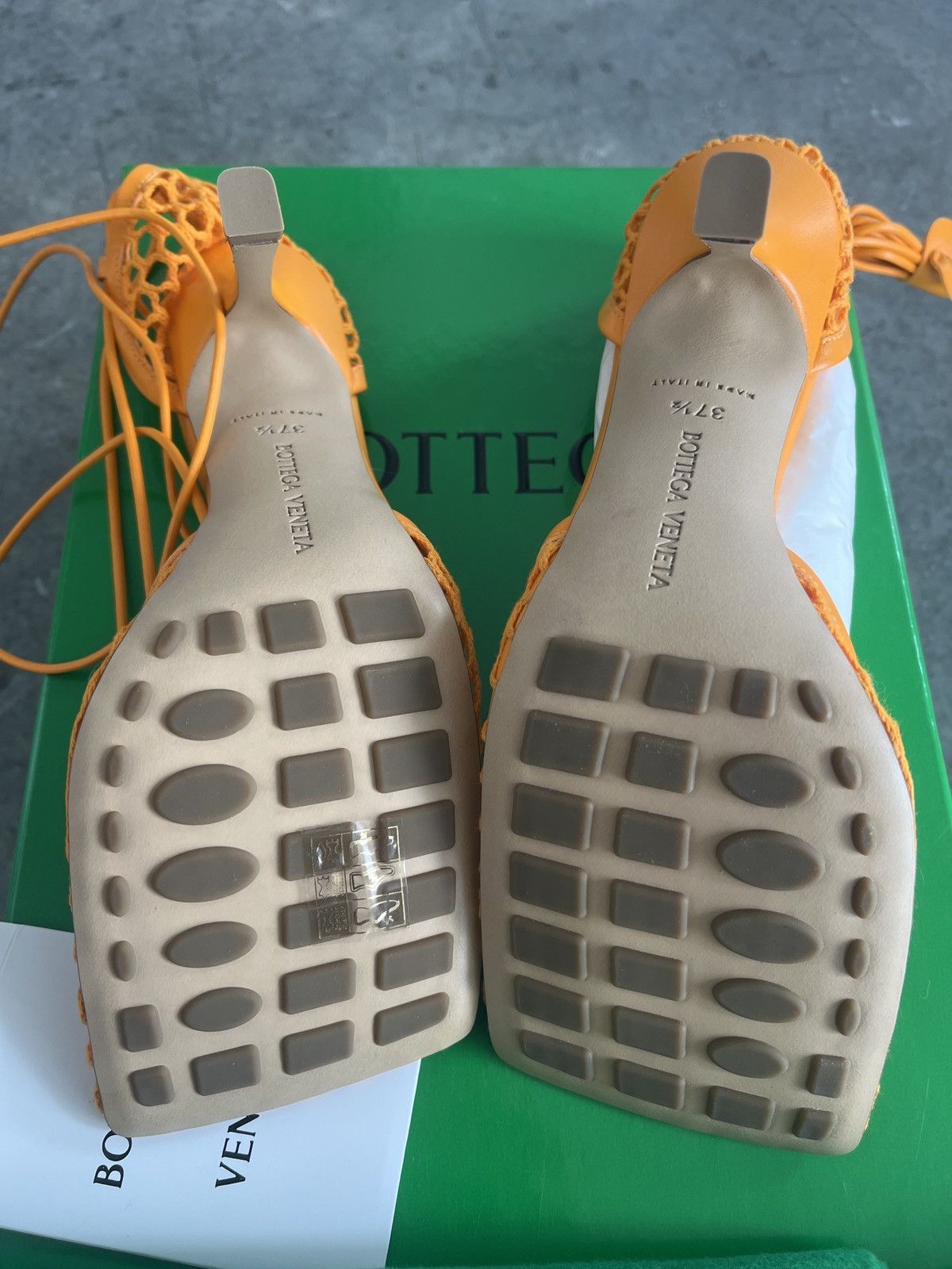 Bottega Veneta Bottega Veneta Stretch Sandals Mesh 37.5 Lace-up heel pumps Size US 7.5 / IT 37.5 - 8 Thumbnail
