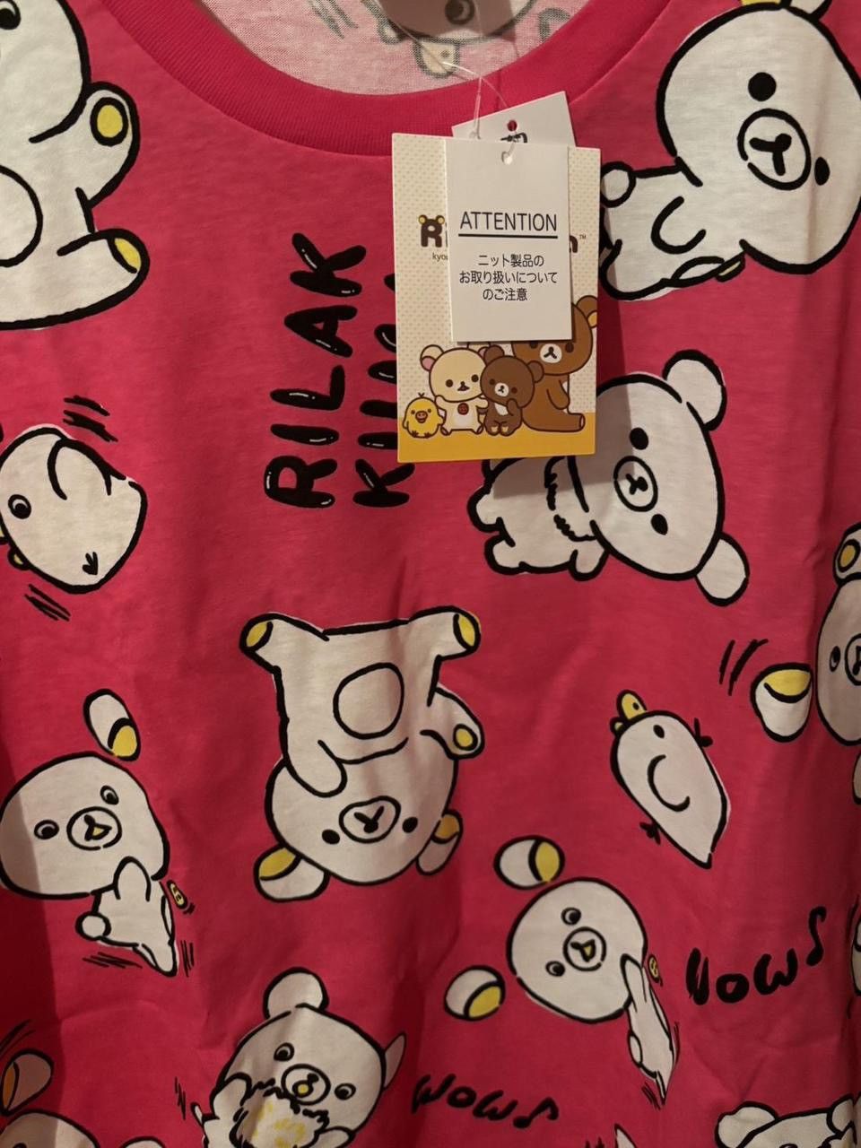 Japanese Brand Rilakkuma San-x Sanrio T-Shirt (Hot pink) Size US L / EU 52-54 / 3 - 4 Thumbnail