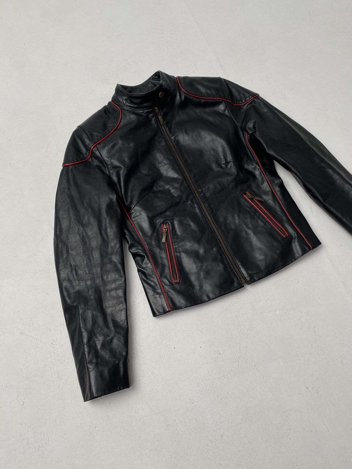Other Vintage leather jacket SOFT GLASS racing style Size S / US 4 / IT 40 - 3 Thumbnail