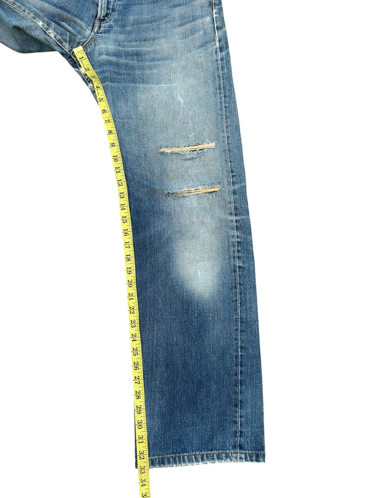 Kapital Thrashed Vintage Edwin 505x Selvedge Distressed Denim jeans Size US 33 - 19 Thumbnail