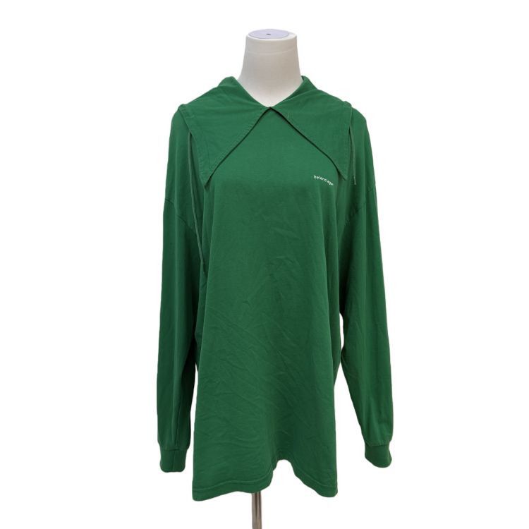 Balenciaga Balenciaga Green Hooded Long Sleeve Top Size XS Size XS / US 0-2 / IT 36-38 - 1 Thumbnail