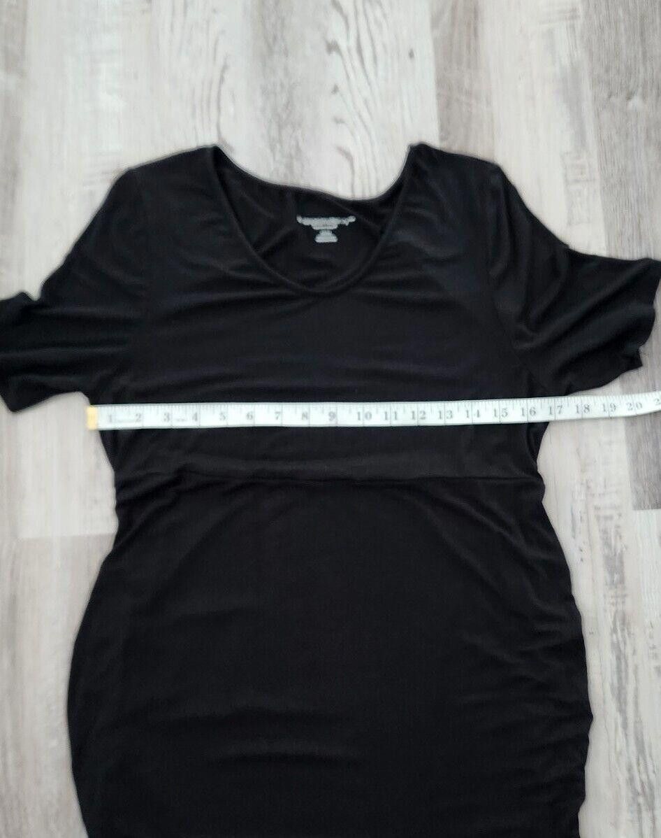 Designer Liz Lange Maternity Dress Medium Black Stretchy jersey Size M / US 6-8 / IT 42-44 - 6 Thumbnail