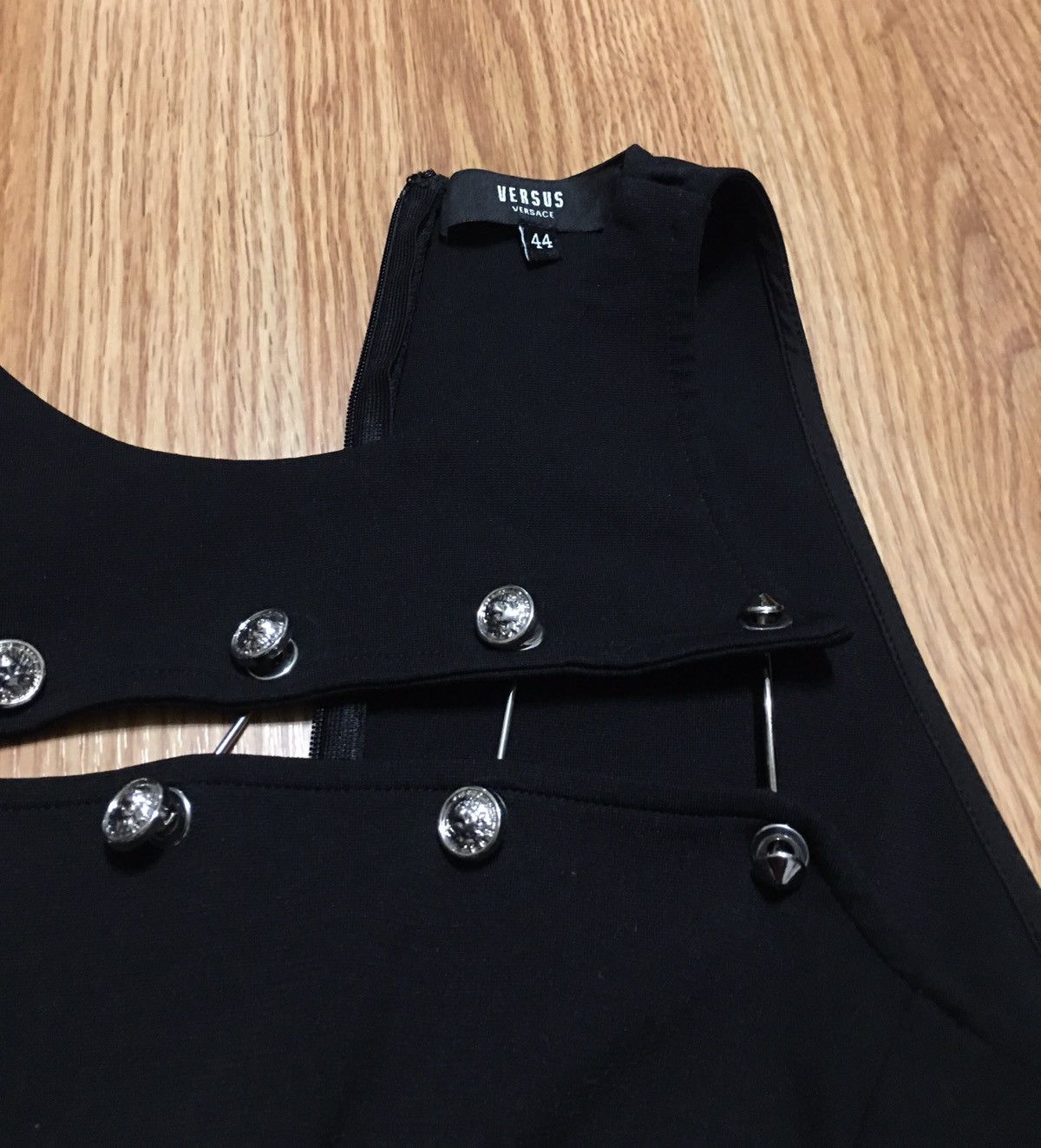 Anthony Vaccarello × Versus Versace VERSUS VERSACE + Anthony Vaccarello Black Mini Dress EU 44 Size M / US 6-8 / IT 42-44 - 11 Thumbnail