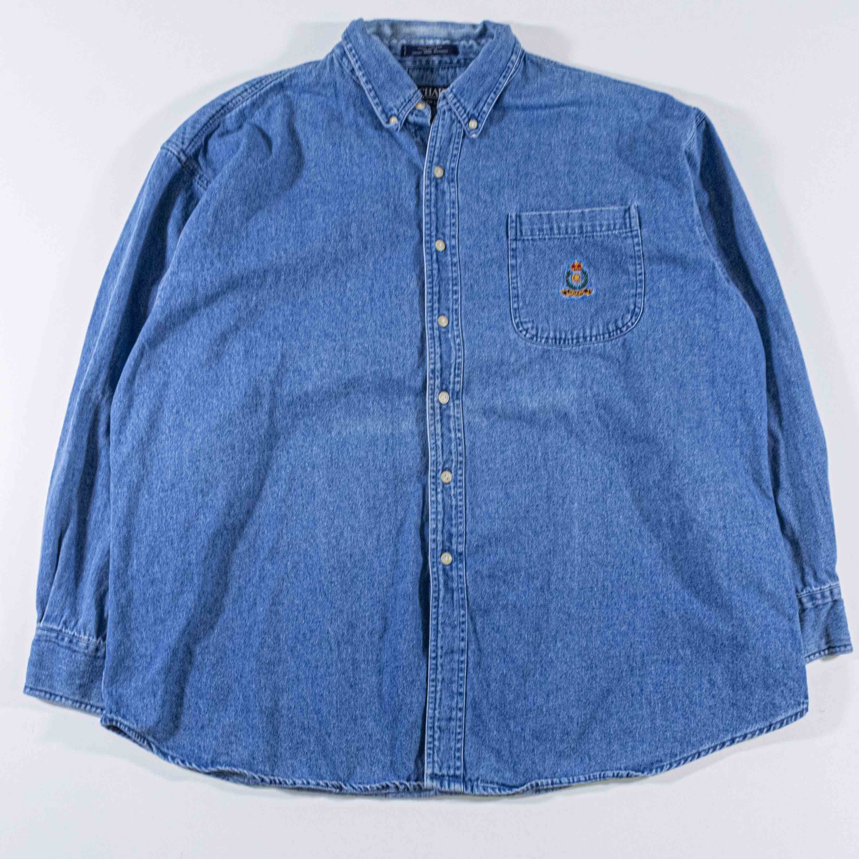 Chaps Ralph Lauren Vintage Chaps Ralph Lauren Denim Crest Shirt 1XB Button Down Size US XL / EU 56 / 4 - 1 Thumbnail
