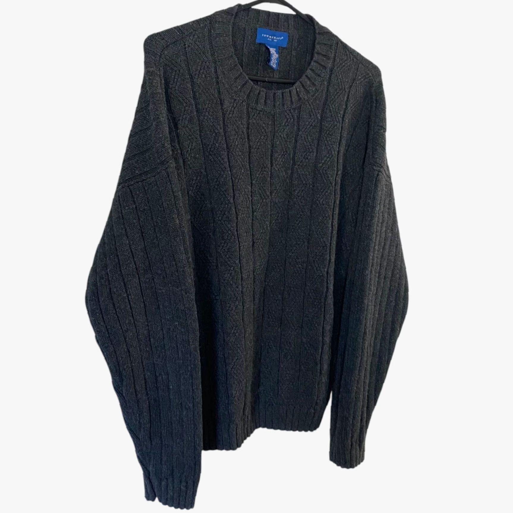 Vintage VINTAGE Towncraft Men’s XL Crewneck Sweater Gray Heavyweight Knit Casual Fall Winter Size US XL / EU 56 / 4 - 3 Thumbnail