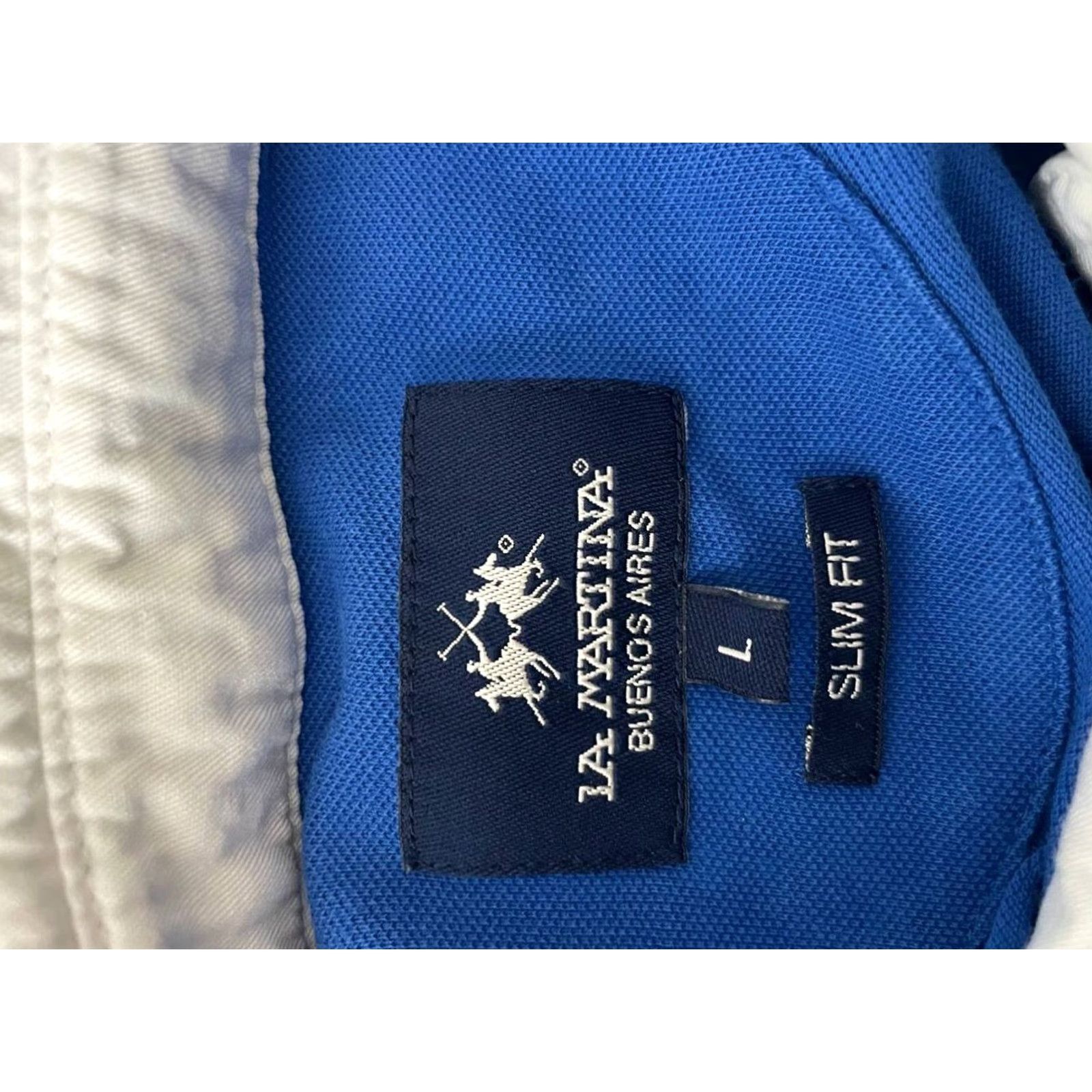 La Martina La Martina Polo Shirt Blue Mens Slim-Fit Long Sleeve Regular Size L Embroidered Collar Polo Size US L / EU 52-54 / 3 - 3 Thumbnail