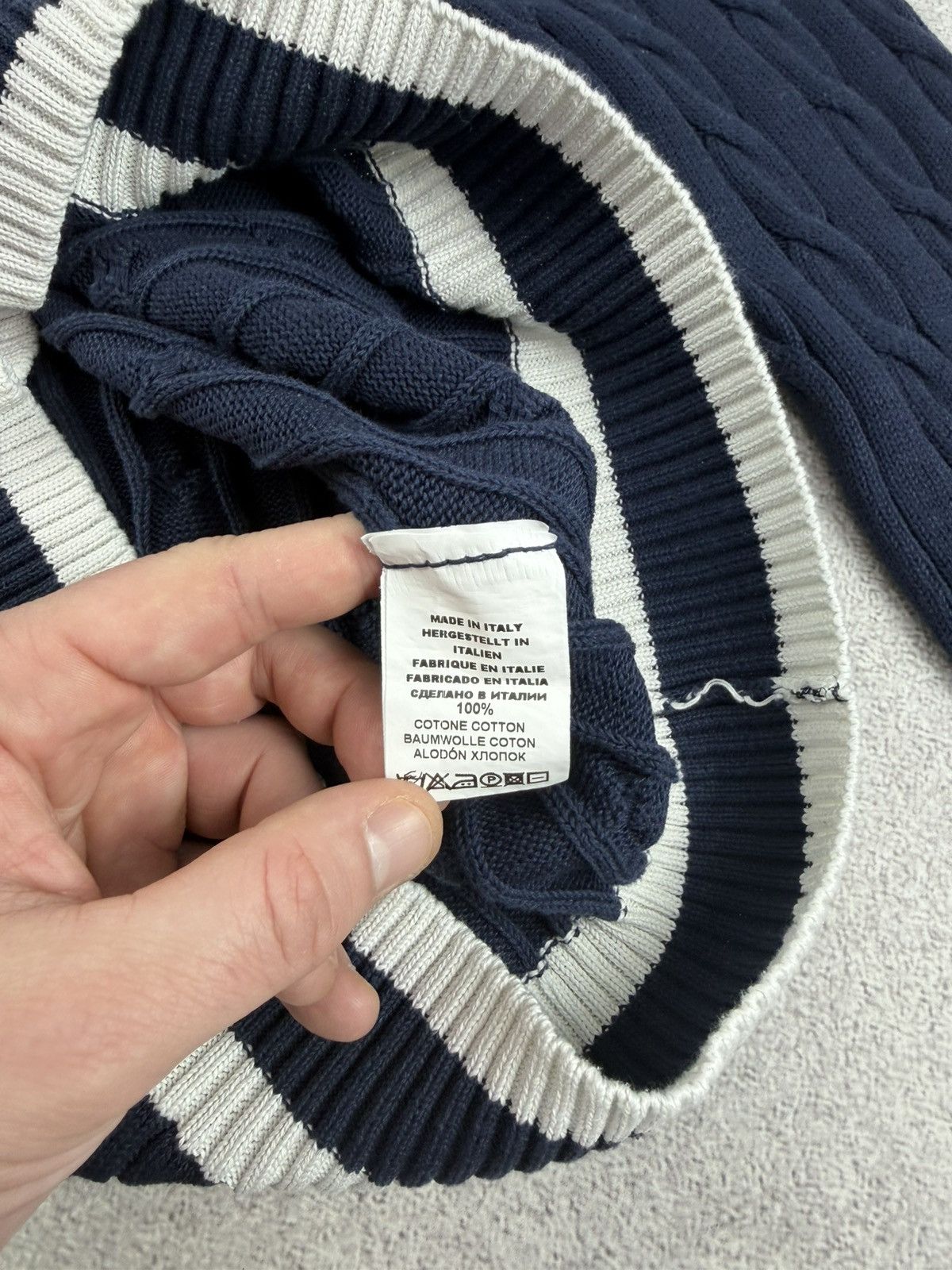 Gran Sasso Gran Sasso Oraganic Cotton V-Neck Knit Sweater Size 50 Size US M / EU 48-50 / 2 - 8 Thumbnail