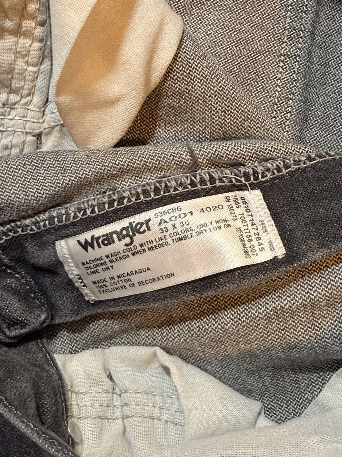 Wrangler Vintage Wrangler Black Stone wash jeans boot cowboy 33 x 30 Size US 33 - 4 Thumbnail