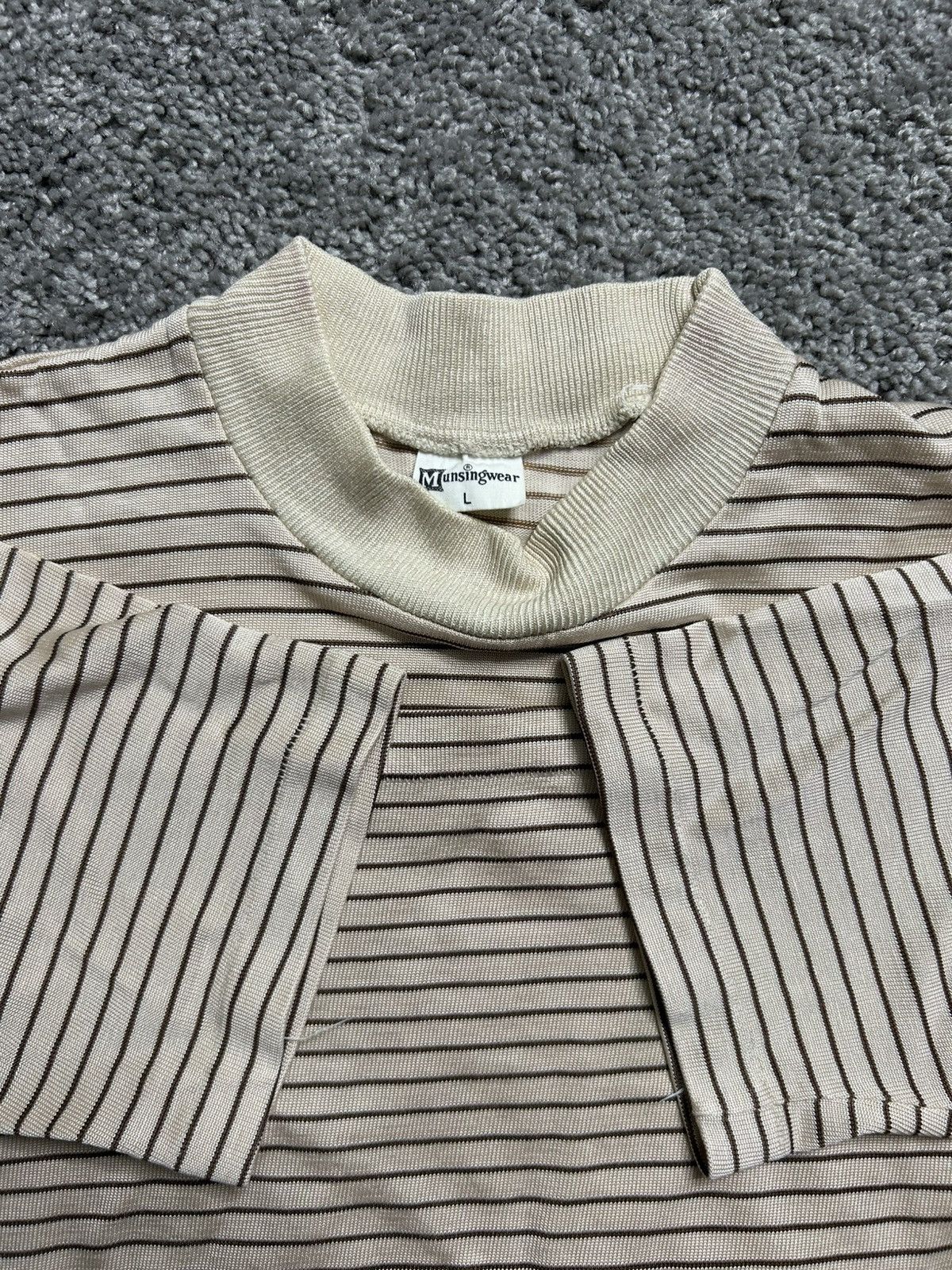 Vintage Vintage 50s/60s Munsingwear Striped Short Sleeve Knit Tee Size US S / EU 44-46 / 1 - 4 Thumbnail