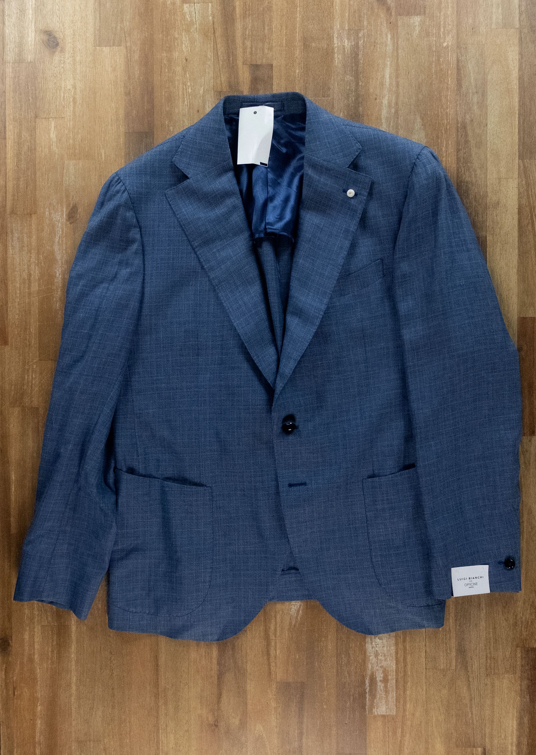 Luigi Bianchi LUIGI BIANCHI SARTORIA blue linen wool silk sportcoat 44 Size 44R - 4 Thumbnail