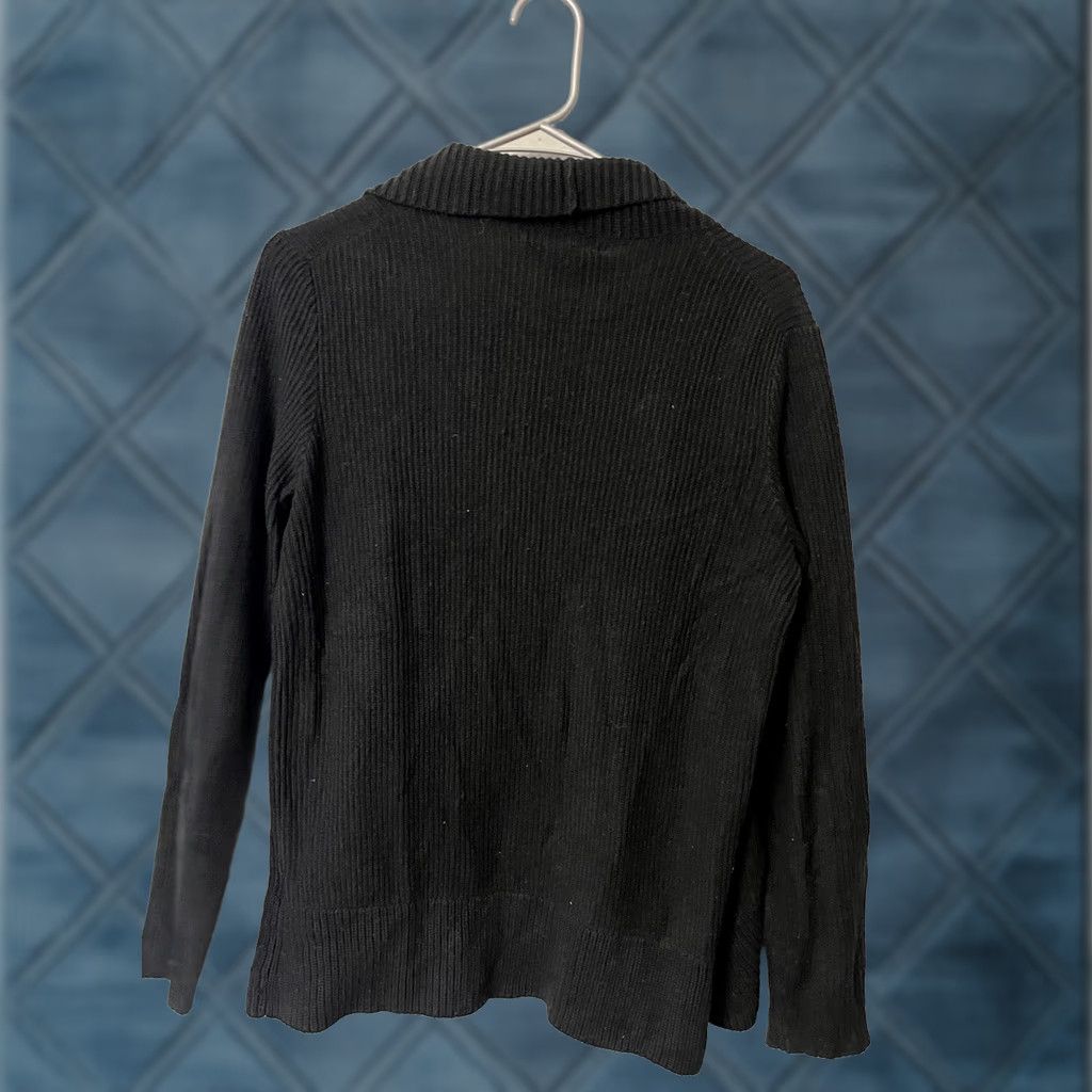 Banana Republic Banana Republic Cardigan Sweater Women Size M Black Open Front Knit Cotton Size M / US 6-8 / IT 42-44 - 1 Thumbnail