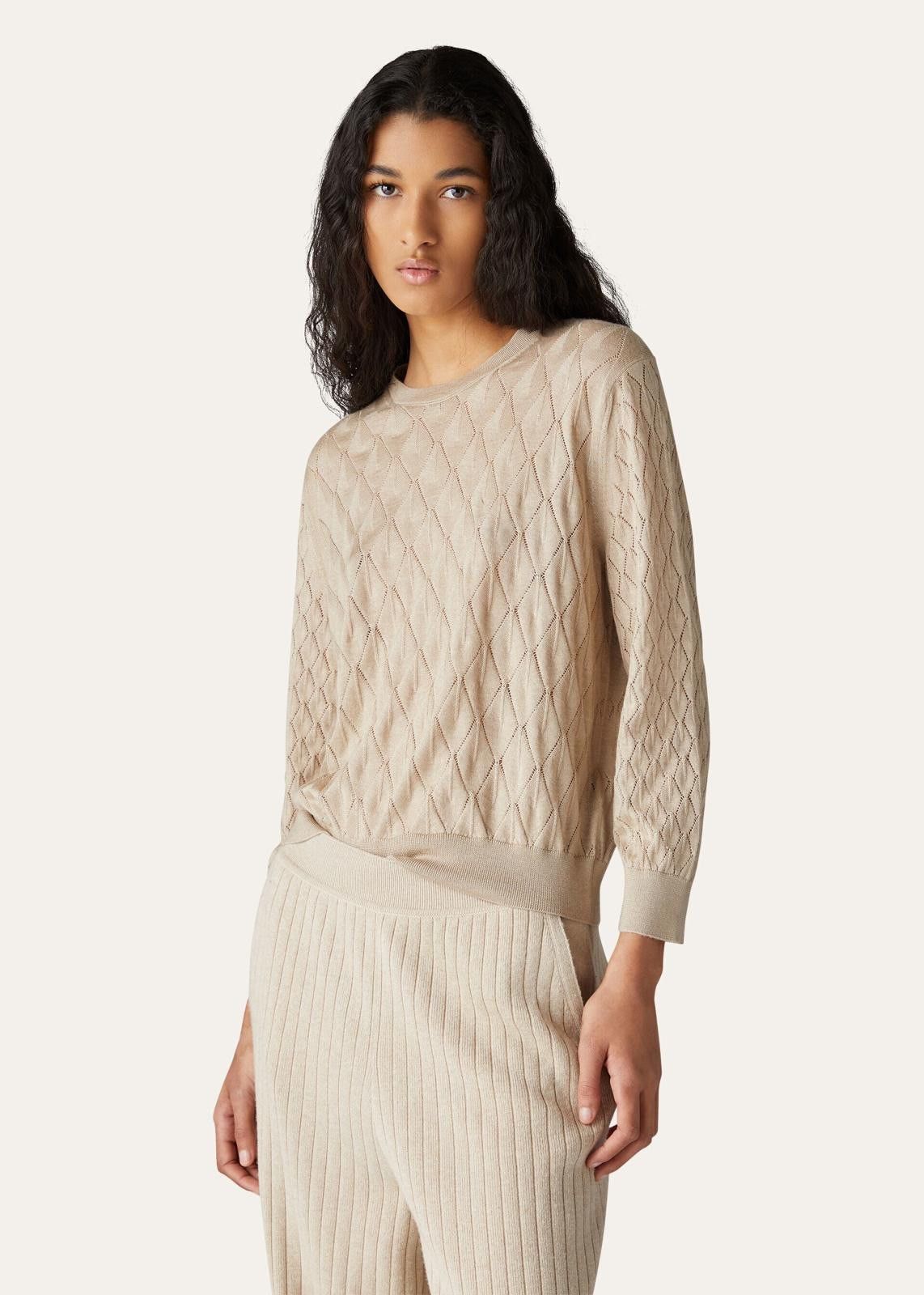 Loro Piana o1srvl11e0125 Piura Crewneck Sweater in Beige Size M / US 6-8 / IT 42-44 - 6 Thumbnail