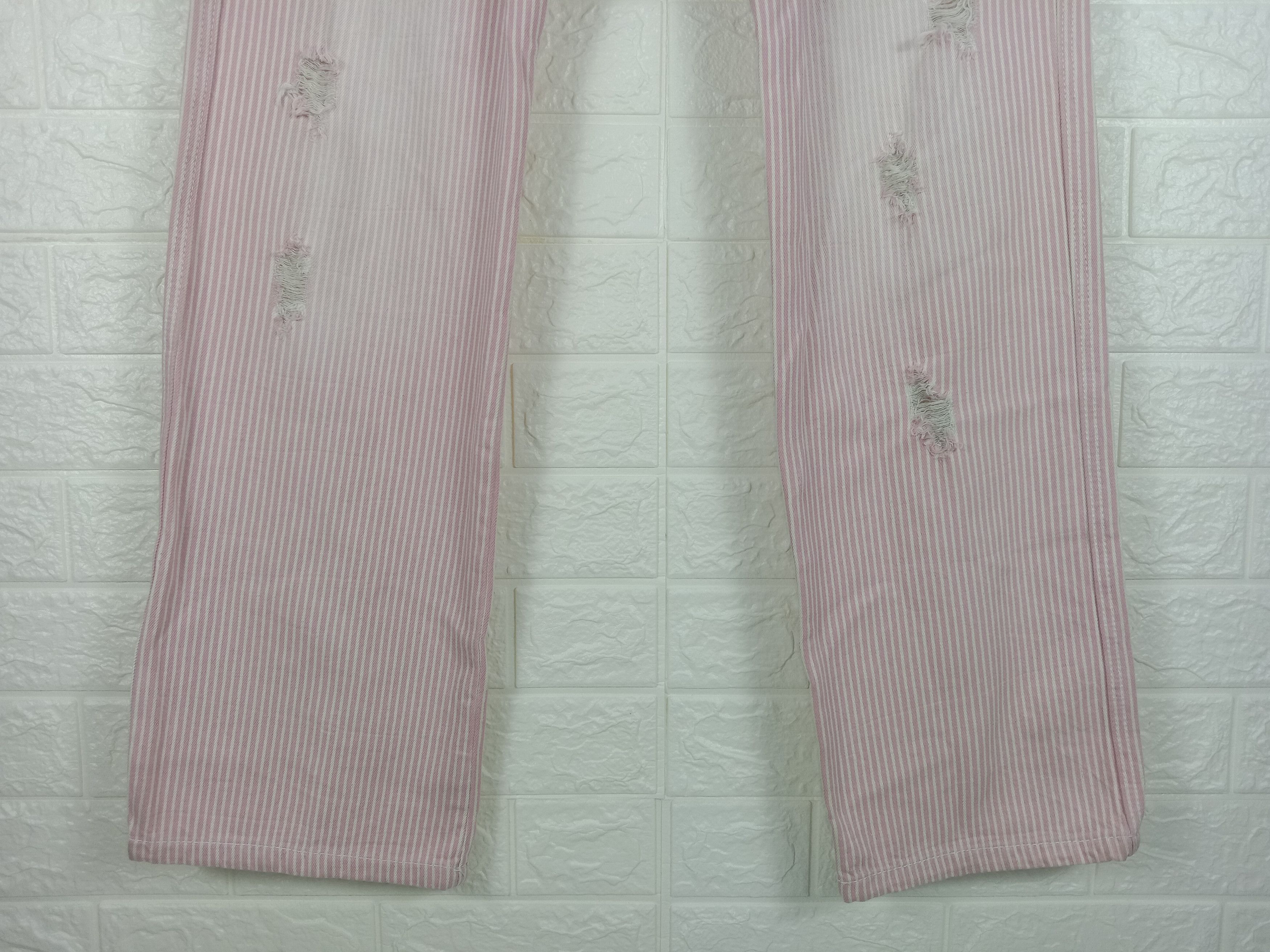 Beauty Beast Japanese Double Waist Jeans Patched Striped Hickory Denim Size 32" / US 10 / IT 46 - 8 Thumbnail