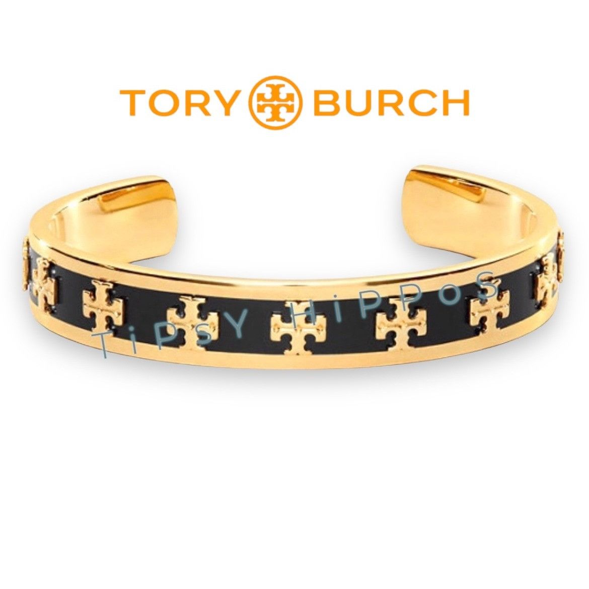 Tory Burch Stunning Tory Burch Gold & Black Bangle Bracelet Size ONE SIZE - 7 Thumbnail