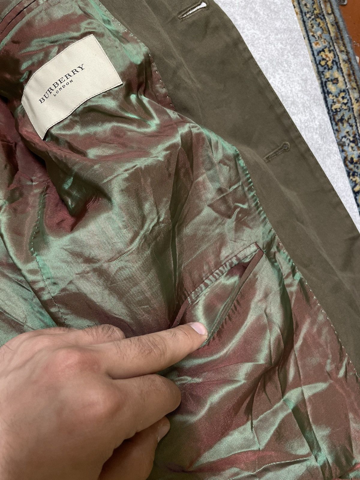 Burberry × Burberry Prorsum Khaki Y2K Burberry Blazer Jacket LGB Opium Style Size 50L - 12 Thumbnail