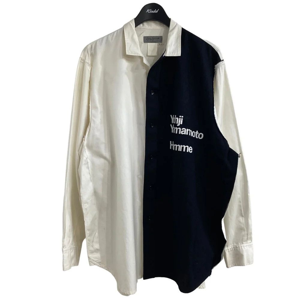 Yohji Yamamoto pour homme 93AW asymmetric logo shirt - www.i-nth.com
