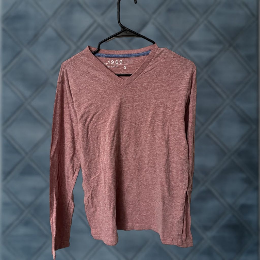 Gap Gap Men’s Pink Long Sleeve Pullover T-Shirt Knit Cotton Brand Logo All Seasons S Adult Regular Modern Tee Size US S / EU 44-46 / 1 - 1 Thumbnail
